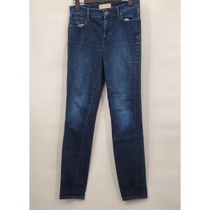 Madewell Hi-Rise Skinny Jeans Slim Stretch Ankle Solid Denim 26 Womens Blue